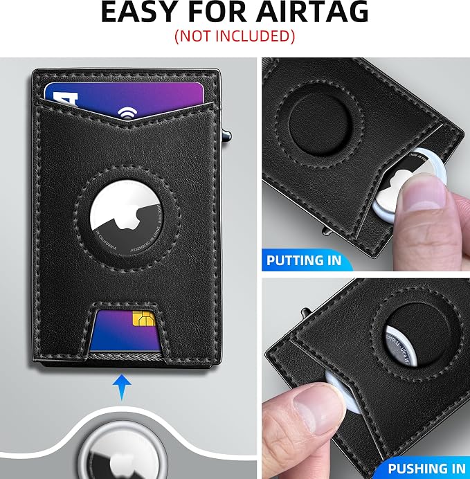 Airtag Wallet for Men, with Money Clip Gift Boxed, Slim Front Pocket Wallet - Image 4