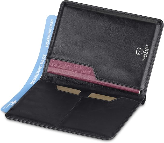 Vaultskin Leather Passport Holder, Slim RFID Blocking Travel Wallet - Image 4