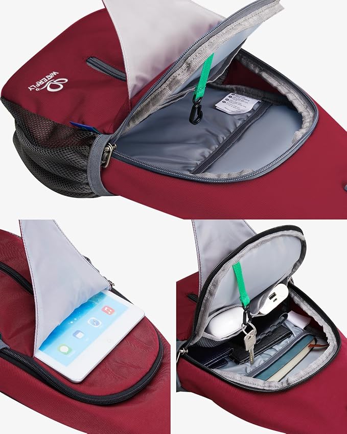 WATERFLY Crossbody Sling Backpack Sling Bag Travel Hiking Chest Bag Daypack - Image 3