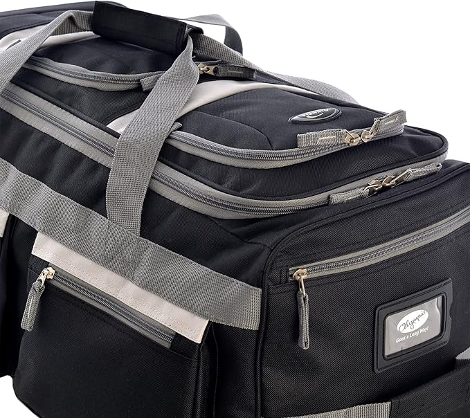 Olympia U.S.A. 29 inch Jumbo Size 8 Pockets Wheeled Rolling Duffel Bag Water - Image 4