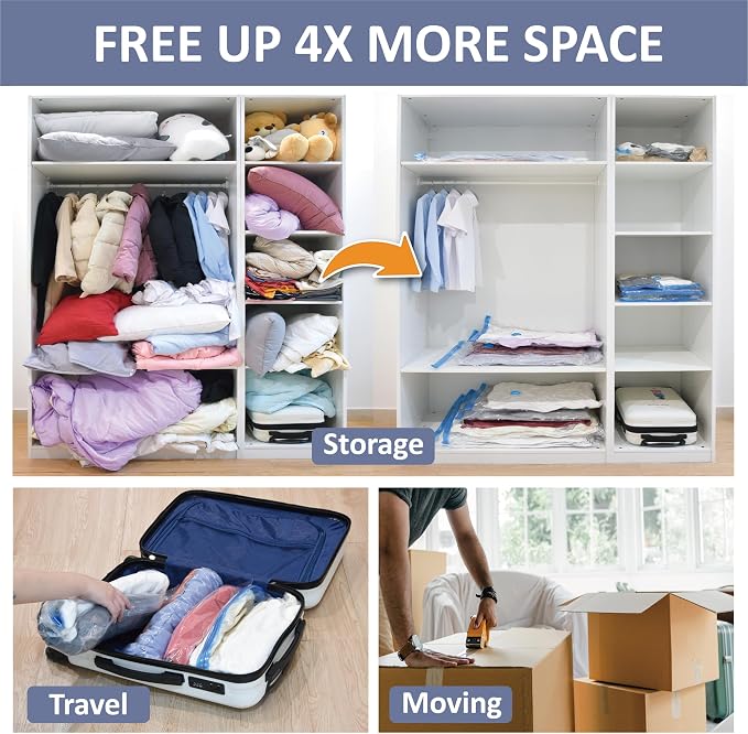 4 Pack XXL Jumbo Vacuum Storage Bags, Extra Large Vacuum Seal Bags - Image 3