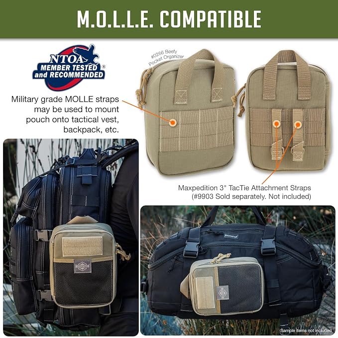 MAXPEDITION Beefy Pocket Organizer, MOLLE-Compatible, 1000D Nylon Tactical Pouch - Image 7