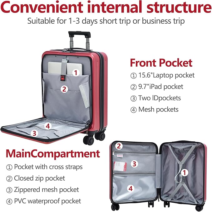 TydeCkare 20 Inch Carry On Luggage - Image 3