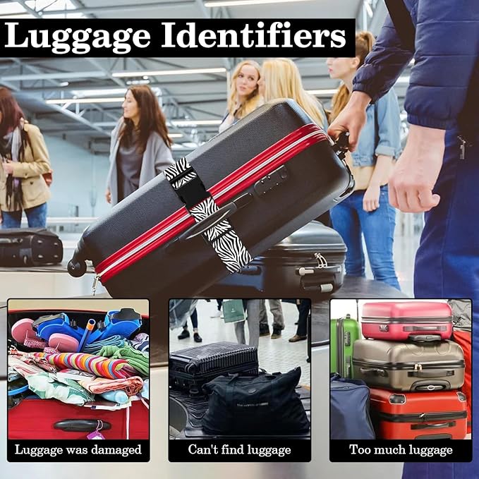 Zebra Luggage Straps for Suitcases TSA Approved, Luggage Identifiers for - Image 6