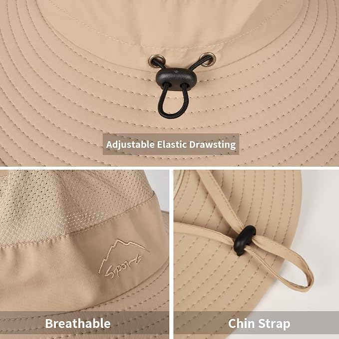 Sun Hats for Men Women Fishing Hat UPF 50+ Breathable Wide Brim Summer UV - Image 3