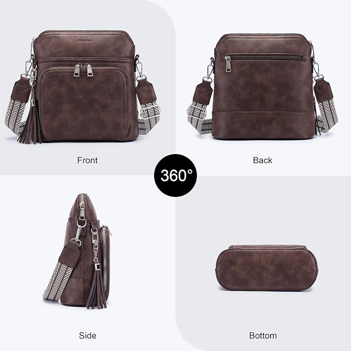 Crossbody Purse for Women, Lightweight Medium Crossbody Bag Soft Leather - Image 6