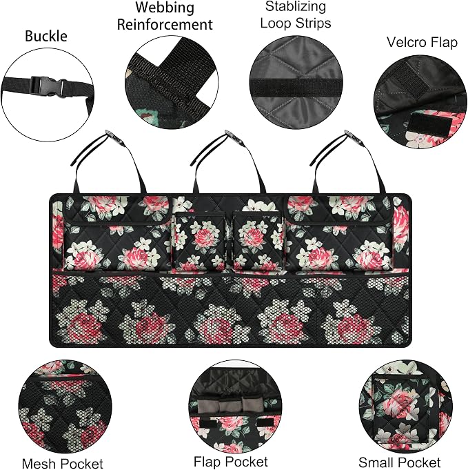 Car Trunk Organizer, Large Capacity Backseat Trunk Organizer, Collapsible Car - Image 4