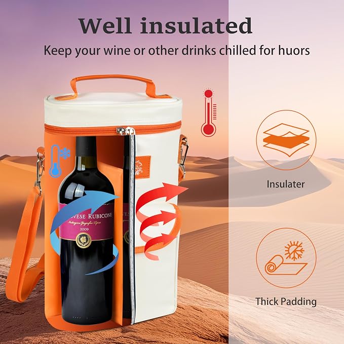 Tirrinia 2 Bottle Wine Gift Tote Carrier - Image 4