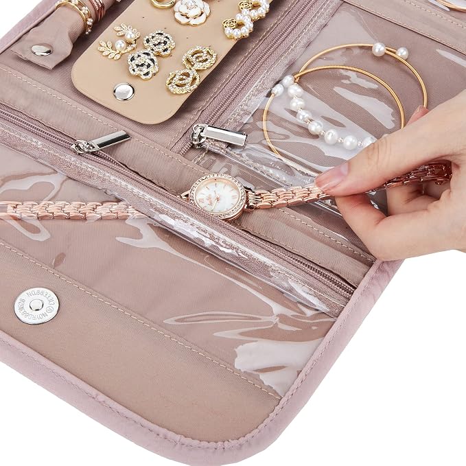 BELALIFE Travel Jewelry Case Organizer, Foldable Storage Roll - Image 7