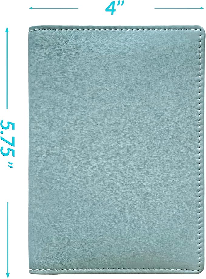 Personalized Monogrammed Chambray Leather RFID Passport Wallet - Image 4