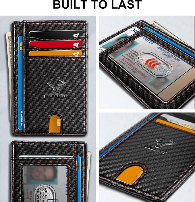 BULLIANT Slim Wallet, Skinny Minimal Thin Front Pocket Wallet Card Holder - Image 3