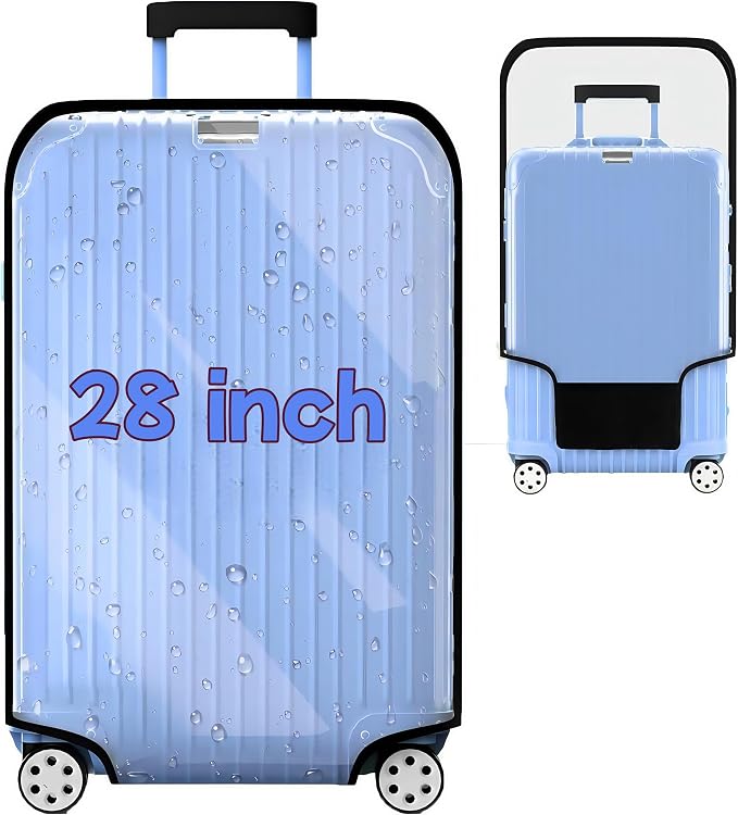 Luggage Cover Clear PVC Suitcase Cover Thick Transparent Waterproof Suitcase by JeeVoya