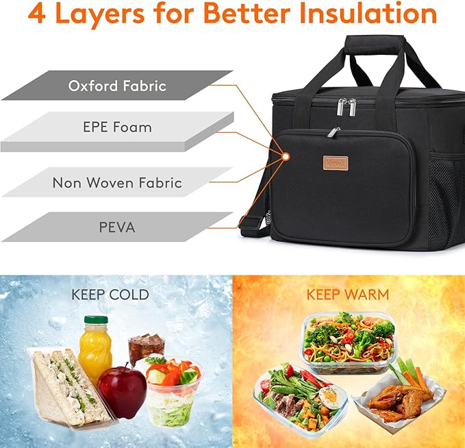 Lifewit Large Lunch Bag Insulated Lunch Box Soft Cooler Cooling Tote - Image 2
