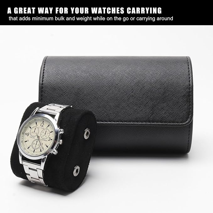Longjet Watch Roll Travel Case for Men Portable Watches Organizer Box - Image 2