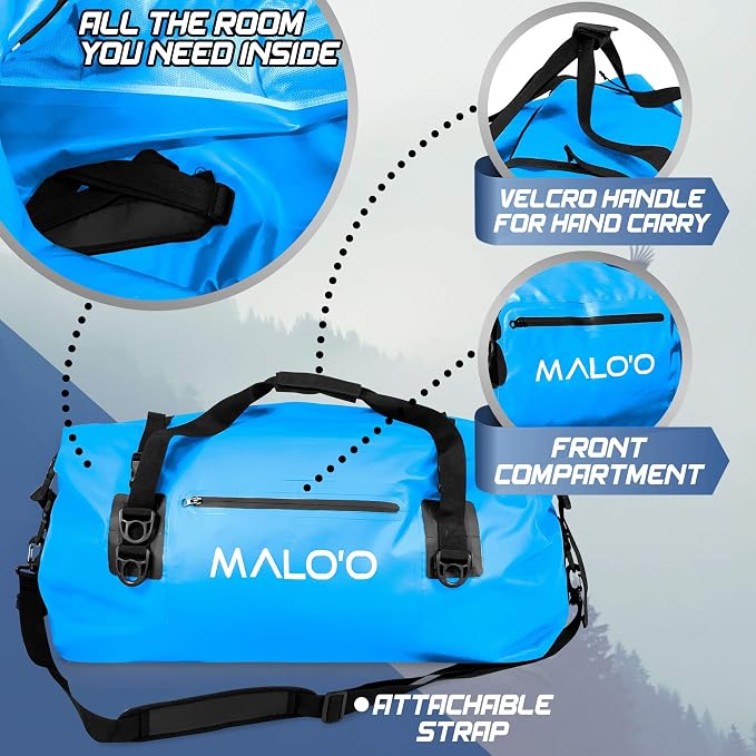 Malo'o Waterproof Dry Bag Duffel 40L/60L/100L, Roll Top Duffel Keeps Gear Dry - Image 3