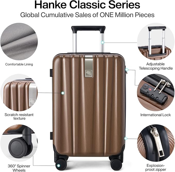 Hanke Luggage Sets 3 piece Carry On Luggage - Image 3