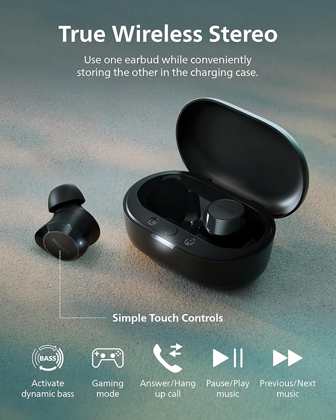 PHILIPS TAT1219 Wireless Earbuds, True Wireless Headphones, Powerful Bass - Image 7