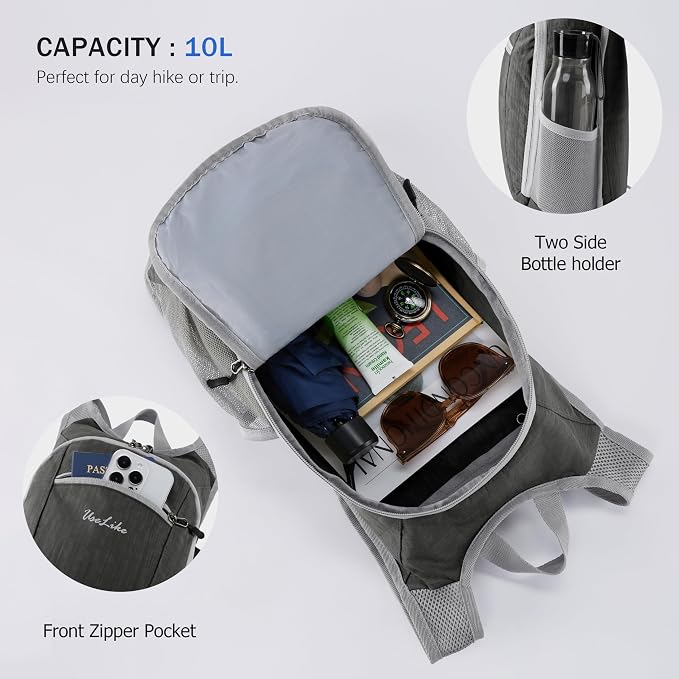 10L Small Hiking Backpack Travel Daypack Lightweight Packable Back Pack - Image 5