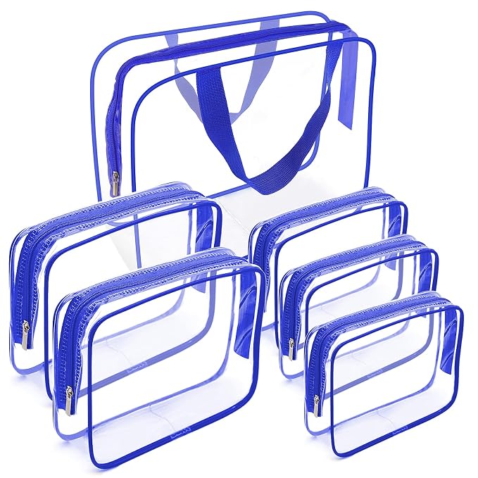 APREUTY Clear Makeup Bags, TSA Approved 6Pcs Cosmetic Makeup Bag Set Clear PVC by WelcometoAPREUTY