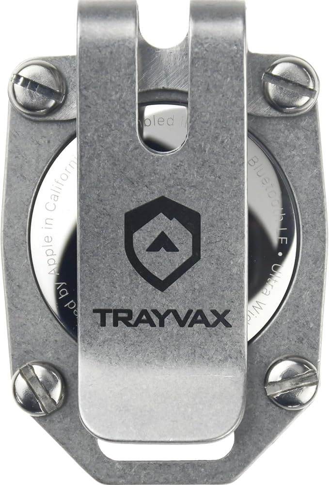 Trayvax Tracer Apple Airtag Keychain, Stainless Steel Air Tag Holder Key Chain by Trayvax