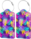 Set of 2 Purple Leaves of Palms Tree Luggage Tags by SNAPMADE