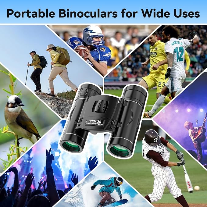 300x25 Binoculars for Adults and Kids, High Powered Mini Pocket Binoculars - Image 8