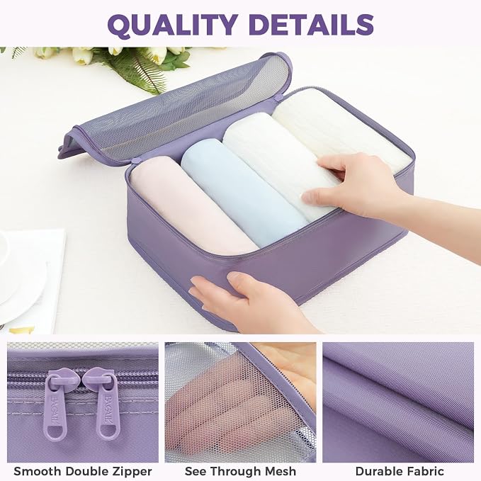 BAGAIL 9 Set Packing Cubes Luggage Packing Organizers - Image 6