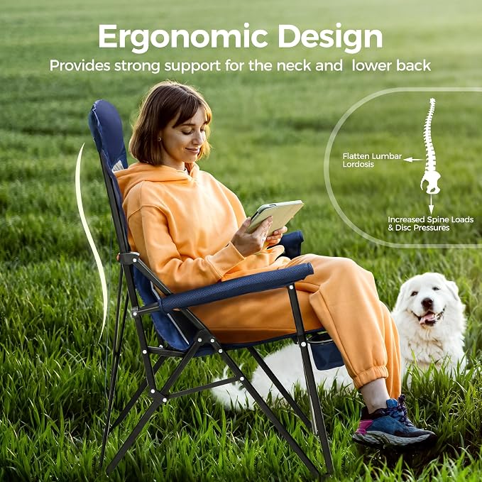 ALPHA CAMP Heavy Duty High Back Camping Chairs - Image 5