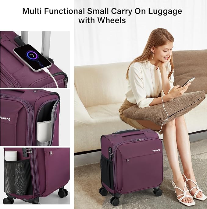 Hanke 16 Inch Underseat Carry On Luggage - Image 7