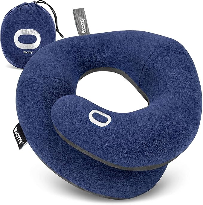 BCOZZY Travel Neck Pillow for Airplane – Patented Double Support for Head by BCOZZY
