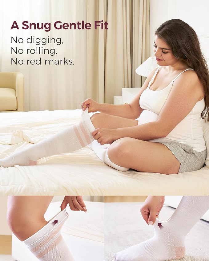 Momcozy Compression Socks for Women Wide Calf, 15-20mmHg Knee High Support - Image 3