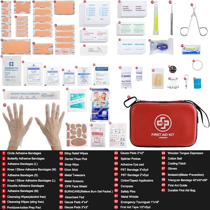 Premium First Aid Kit, 320 Piece Waterproof Hard Shell Eva First Aid Kit - Image 3
