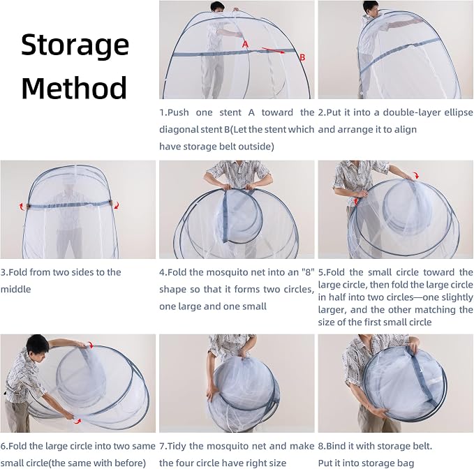 Pop-Up Mosquito Net Tent for Bed, Portable Folding Design Outdoor Camping Bed - Image 5