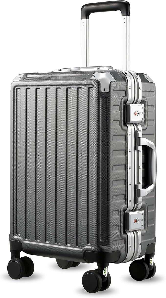 LUGGEX Carry On Luggage with Spinner Wheels, 20 Inch Aluminum Frame Zipperless by LuggeXLUGGAGE