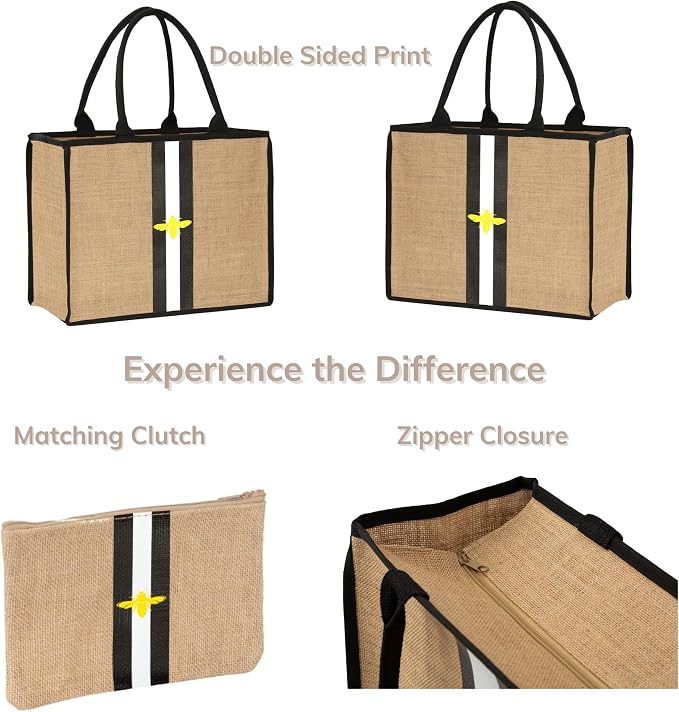 Large Beach Bag Jute Woven Tote - Image 2