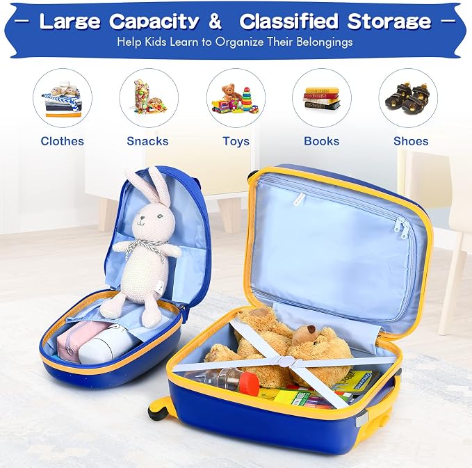 HONEY JOY Kids Luggage, Lightweight Toddler Girls Suitcase, Durable ABS - Image 8