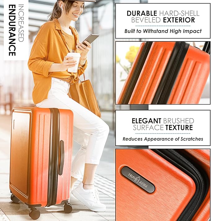 Hard Shell Luggage Sets with Spinner Wheels 4 Piece, Expandable Large Suitcases - Image 2