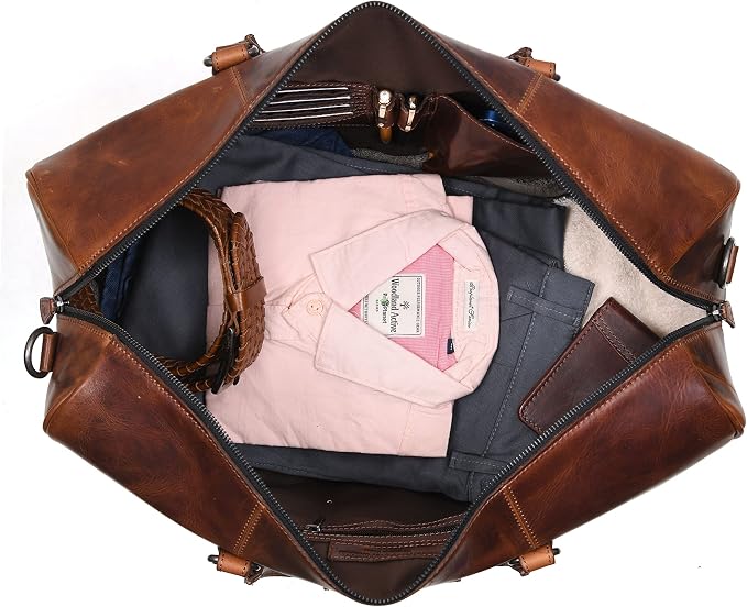 Leather Duffel Bag for Men & Women Travel, Gym Bag - Image 4