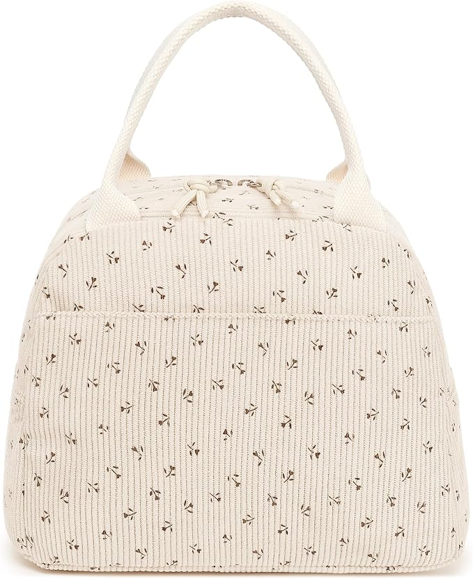 Bluboon Lunch Bag for Women Men Cute Corduroy Lunch Tote Bags Reusable by BLUBOON