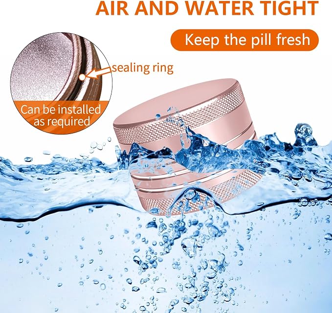 Small Pill Box, Portable Daily Box, Aluminium Alloy Round Container - Image 6