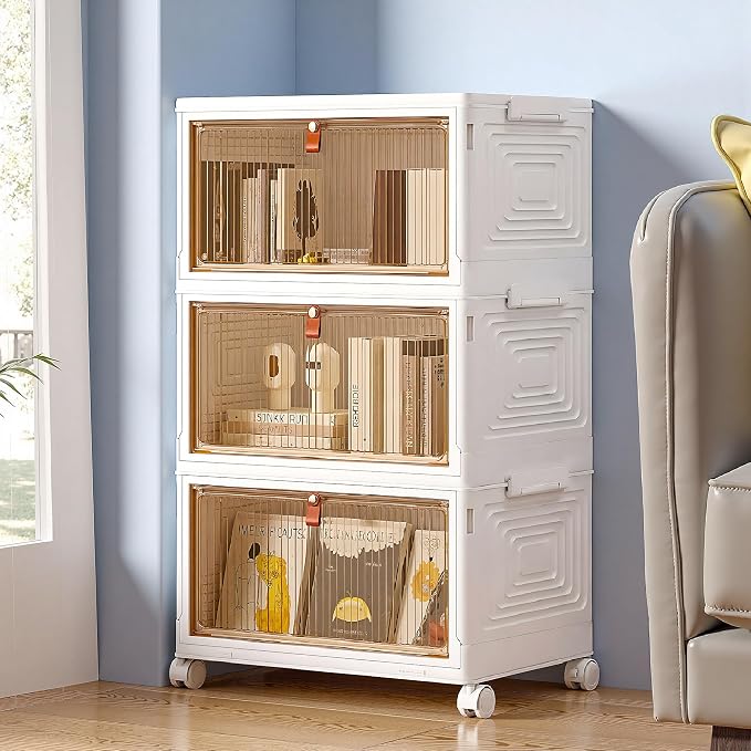VECELO 3 Tier Stackable Storage Boxes by VECELO