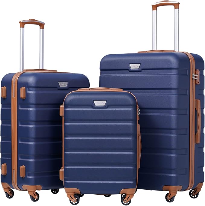 Coolife Luggage 3 Piece Set Suitcase Spinner Hardshell Lightweight TSA Lock by COOLIFE