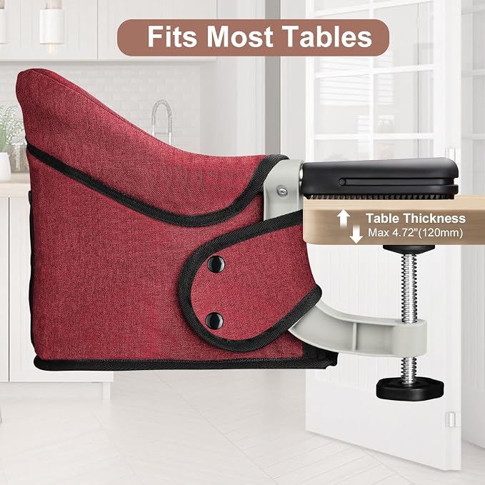 Hook On Chair, Clip on High Chair, Fold-Flat Storage Portable Baby Feeding Seat - Image 8