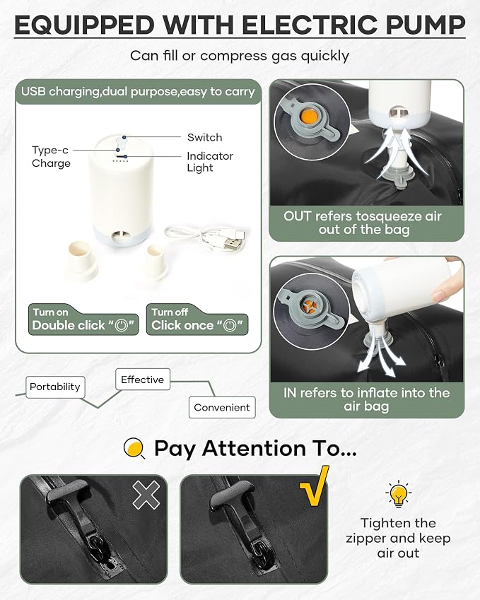 Vacuum Backpack Travel With Pump, Mochila De Viaje Compresion Al Vacio - Image 4