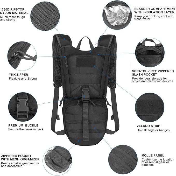 Unigear Tactical Hydration Packs Backpack 1050D - Image 2