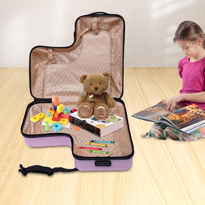 CNCEST 24" Kid's Ride-on Travel Suitcase, Rolling Carry Trolley Luggage - Image 5