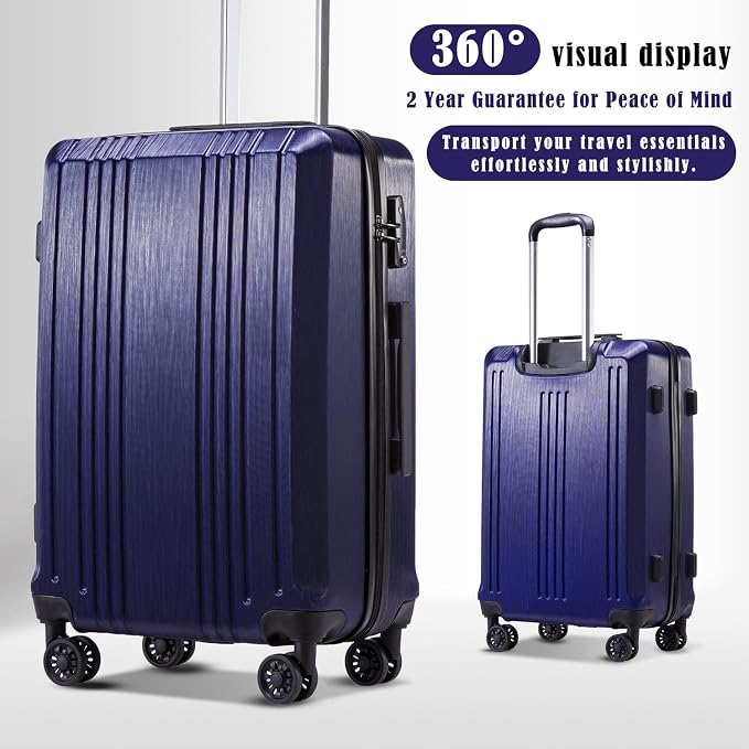 Coolife Luggage Expandable Suitcase PC+ABS 3 Piece Set - Image 2