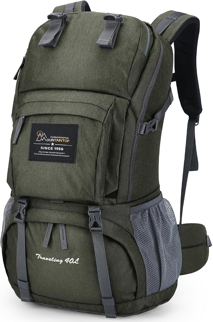 MOUNTAINTOP 40L Hiking Backpack Lightweight Travel Backpack by MOUNTAINTOP