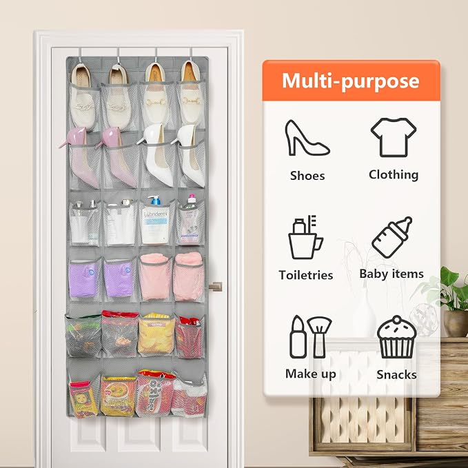 FENTEC 2 Pack Over the Door Shoe Organizer Hanging Shoe Organizer - Image 7