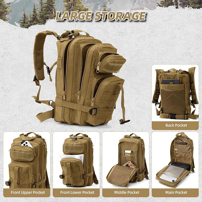 Small Military Tactical Backpack, 30L Tactical Assault Bag - Image 6